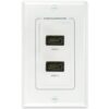 Mediabridge™ HDMI Wall Plate (2 Port) - Supports 4K, 3D, ARC - Free Low Voltage Metal Mounting Bracket (1-Gang) - 2-Piece Inset Wall Plate for 2 HDMI (Part# WP1-HDMIX2) HDMI (2 Port)