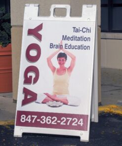 Plasticade Signicade Portable Storable Folding Heavy Duty Plastic A Frame Double Sided Sidewalk Sign with Locking Hinges, White 1 Pack 21 814HNG0GQPL