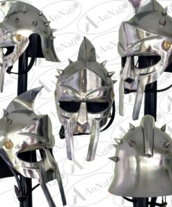 AnNafi® Gladiator Maximus Arena Helmet | Medieval Wearable Mens Helmet Full Size | Halloween Party Costumes | Larp Clothings Movie Dresses w Inner Liner 14 814HuapkV0L