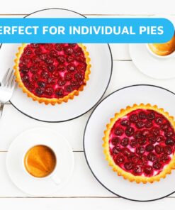 MontoPack Disposable 5" Aluminum Foil Pie/Tart Pans (100 Pack) | 5 Inch Round Cake Pan for Baking Personal Mini Pies, Homemade Cakes & Quiche | Oven Safe Foil Tins Easily Stack & Store Freeze & Reheat 5 Inch Pie/Tart Pans (100 Pack) 13 814IFk3uwsL 1