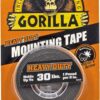 Gorilla - Heavy Duty Double Sided Mounting Tape, Weatherproof, 1" x 60", Black, (Pack of 1) 1 Pack