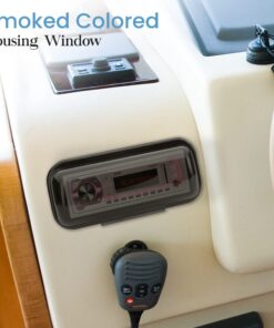 Pyle Durable Universal Marine Stereo Cover - Water Resistant Boat Radio Protector Shield with Flip-Up Door & Neoprene Gasket - Compatible with Dual Shaft & DIN Style Stereos - Pyle PLMRCB3 , Black 11 814JstzshL