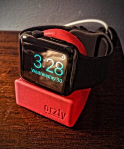 Orzly Compact Stand for Apple Watch - Nightstand Mode Compatible - RED Support Stand with integrated Cable Management Slot (38mm & 42mm & 40mm & 44mm compatible) 20 814Jt9XZHCL