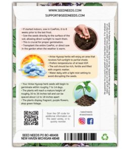 Seed Needs, Anise Hyssop Seeds - 500 Heirloom Seeds for Planting Agastache foeniculum - Medicinal Herb for Tea & Essential Oils, Non-GMO & Open Pollinated (1 Pack) 1 Pack (500 Seeds) 11 814KufoqU7L