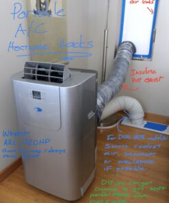 Whynter Elite ARC-122DHP 12,000 BTU Dual Hose Portable Air Conditioner and Portable Heater with Dehumidifier and Fan for Rooms Up to 400 Sq Ft, Includes Storage Bag, Silver Cooling & Heating 30 814LiufqYUL