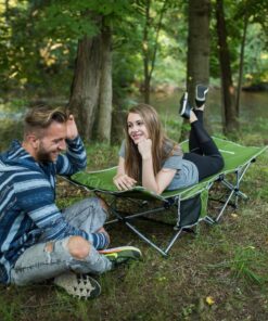 Alpcour Folding Camping Cot – Deluxe Collapsible Single Person Bed in a Bag w/Pillow for Indoor & Outdoor Use – Ultra Lightweight, Comfortable, Heavy Duty Design Holds Adults & Kids Up to 300 Lbs Grey 24 814M5CWsMML