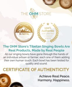 Ohm Store Tibetan Singing Bowl Set — Meditation Sound Bowl Handcrafted in Nepal for Yoga, Chakra Healing, Mindfulness, and Stress Relief — Unique Spiritual Gifts for Women and Men Bronze 25 814Oy2xNgSL