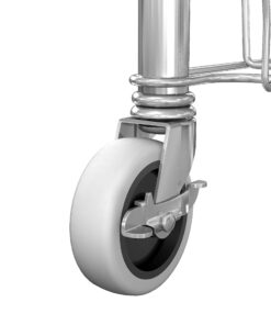 Rubbermaid Commercial Products Slim Jim Container Trash Can Dolly with Wheels, Stainless Steel, Easy Transport/Maneuverability of 16/23 Gallon Slim Jim Containers/Recycling Single 7 814RqWVSaL