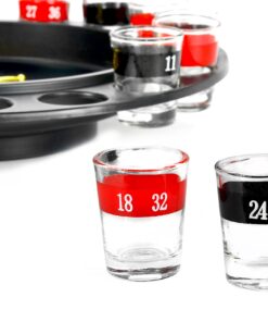Alternative view of New Maxam 16 Shot Roulette Drinking Game Set 16 Numbered Shot Glasses 2 Metal Roulette Balls 16PCS Set