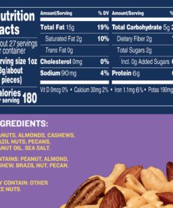 PLANTERS Salted Mixed Nuts, Party Snacks, Plant-Based Protein, 27 Oz Canister 27 Ounce (Pack of 1) 8 814Ukx1cdTL