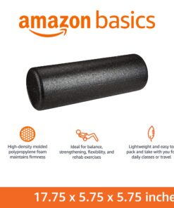 Alternative view of Amazon Basics High-Density Round Foam Roller for Exercise, Massage, Muscle Recovery Black 18-Inch