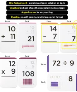 Think Tank Scholar 681 Math Flash Cards & Math Dice (Award Winning) Addition, Subtraction, Multiplication & Division - All Facts & Games - Kids Ages 4+ Kindergarten, 1ST, 2ND, 3RD, 4TH, 5TH, 6TH Grade 2 Dice + Add, Sub, Mult, Div 21 814Wckz CL