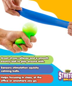 Alternative view of YoYa Toys Pull, Stretch and Squeeze Stress Balls - 3 Balls, Elastic Sensory Balls for Stress and Anxiety Relief, Autism and Special Needs Toys, Calming Fidgets for Kids and Adults, Ideal for Classroom Stretch Pack of 3