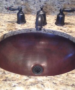 Schrodinger 17-inch Handmade Copper Bathroom Sink in Aged Copper BOU-1713BC Sink Only 23 814Zldls WL