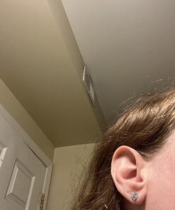 "STUNNING FLAME" 18K Gold Plated Silver Brilliant Cut Simulated Diamond Cubic Zirconia Stud Earrings 1.5 carats Gold Plated Sterling Silver - White 36 814bD5a205L