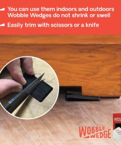 Wobble Wedges Flexible Plastic Shims, 75 Pack - MADE IN USA - Multi-Purpose Shim Wedges for Home Improvement & Work - Plastic Wedge, Table Shims for Leveling, Toilet Shims & Furniture Levelers - Black 10 814cI4HHWDL