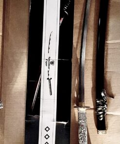 Snake Eye Tactical Highlander Dragon Design Handle Samurai Katana Triple Sword Set w/ Sword Stand Black & Gold 16 814cX bdhL