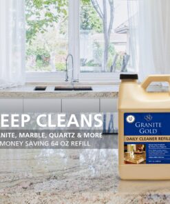 Granite Gold Daily Cleaner Refill Streak-Free Cleaning for Granite, Marble, Travertine, Quartz, Natural Stone Countertops, and Floors, 64 Fluid Ounces, 1-Pack Daily Cleaner Refill, 64 fl. oz. 10 814eN0XhB3L