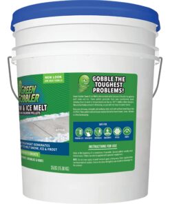 Alternative view of Green Gobbler 93% Pure Calcium Chloride Snow & Ice Melt Pellets | Effective at -40° | 35 lb Pail | Concrete Safe Ice Melt