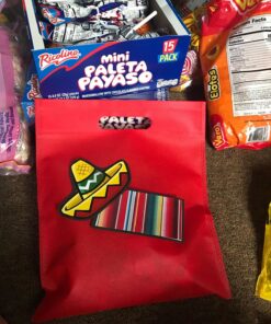 Aneco 50 Pieces 9.5 by 11.5 Inches Non-woven Bags Poly Goodie Treat Bag Rainbow Colors Tote Bag Party Gift Handles Bag Party Favors, 10 Colors 34 814fSL NZhL