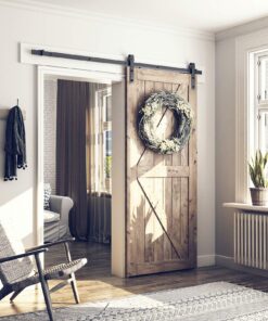 SMARTSTANDARD 6.6 Feet Heavy Duty Sturdy Sliding Barn Door Hardware Kit -Smoothly and Quietly -Easy to Install -Includes Step-by-Step Installation Instruction Fit 40" Wide Door Panel (J Shape Hanger) 23 814feARmDHL