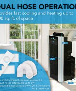 Alternative view of Whynter ARC-14SH 14,000 BTU (9,200 BTU SACC) Dual Hose Portable Air Conditioner and Portable Heater with Dehumidifier and Fan for Rooms Up to 500 Square Feet, Platinum/Black, AC Unit + Heater