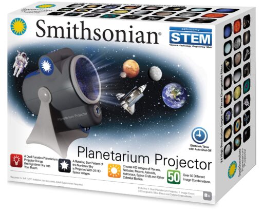 Smithsonian Optics Room Planetarium and Dual Projector Science Kit, Black/Blue, Age 8 and Up