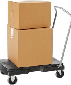 Rubbermaid Commercial Products Convertible Folding Utility Dolly/Cart/Platform Truck with wheels, FG440100BLA, 500 lbs Capacity, Black Triple Trolly 5" Casters 17 814mCsdHieL