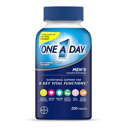 One A Day Men’s Multivitamin, Supplement Tablet with Vitamin A, Vitamin C, Vitamin D, Vitamin E and Zinc for Immune Health Support, B12, Calcium & more, 200 count Men's 200ct