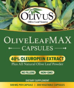 OliveLeafMAX Olive Leaf Extract (40% Oleuroepin) + Organic Olive Leaf Powder + No Fillers + 300 Vegetarian Capsules + Sourced from Spain and Manufactured in USA at GMP Facility 300 Count (Pack of 1) 8 814q1bjzN0L