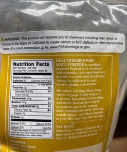 Healthworks Maca Powder Raw (16 Ounces / 1 Pound) | Certified Organic Flour Use | Keto, Vegan & Non-GMO | Premium Peruvian Origin | Breakfast, Smoothies, Baking & Coffee | Antioxidant Superfood 30 814qvJ5iazL 1