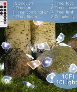 Impress Life Decorative String Lights, Sea Glass Festive Beach Themed 10 ft 40 LEDs Battery&USB Cord Operated Eco-Friendly with Multi-Function Remote for Tent Wedding Nursery Bedroom Party Ornament 31 814rADj925L
