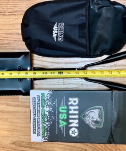 RHINO USA Folding Survival Shovel w/Pick - Heavy Duty Carbon Steel Military Style Entrenching Tool for Off Road, Camping, Gardening, Beach, Digging Dirt, Sand, Mud & Snow. 44 814rQ 1FMsL