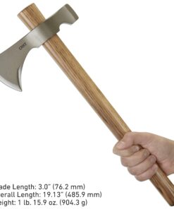 CRKT Woods Chogan Tomahawk Axe: RMJ T-Hawk Lightweight Outdoor Camping Axe with Hammerhead, Forged Carbon Steel Blade, and Hickory Wooden Handle 2730 31 814rk0waFAL