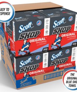 Scott® Shop Towels Original (75190), Blue, Pop-Up Dispenser Box (200 Towels/Box, 8 Boxes/Case, 1,600 Towels/Case) 11 814rzbHSxCL
