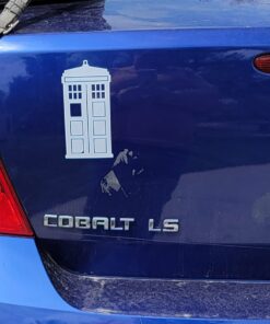 DW Police Box Sticker Decal Notebook Car Laptop 2" x 5" (White) 25 814t74EvikL