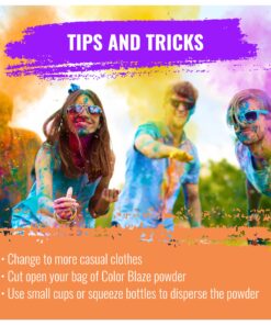 Color Blaze Holi Colored Powder - 5 lbs of Each Color - Pink, Orange, Yellow, Teal, Blue - For Toss, Rangoli, Fun Run, War, Party & Festival - Pack of 5 Bags - 25 Pounds in Bulk 22 814tRlNa78L