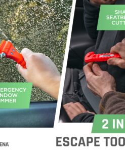 HOKENA LED Road Flares 9 Piece Set, Emergency Lights Complete Car Safety Kit, Roadside Warning Flare Beacon Disc for Vehicle & Boat with Magnetic Base, with Batteries, Seatbelt Cutter & Window Breaker 3 Flares 34 814xrdxYqQL