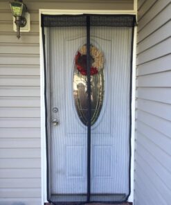 Markline Magnetic Screen Door Heavy Duty Mesh Hands-Free Retractable Full Frame Velcro Fits Door Openings up to 34"x82" MAX 33 814z397mt1L