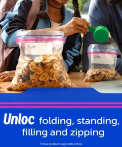 Ziploc Gallon Food Storage Bags, New Stay Open Design with Stand-Up Bottom, Easy to Fill, 38 Count 38 Count (Pack of 1) Clear 16 815 SvD0VyL 2