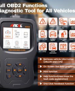 (Upgraded AD310) ANCEL AD530 OBD2 Scanner Diagnostic Tool with Battery Test Car Engine Light Code Reader Scan Tool, All OBD2 Function Enhanced Code Definition and Upgraded Graphing Battery Status Orange 33 815 fzThV6L