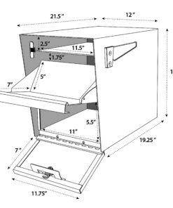 Mail Boss 7205 Package Master Curbside Locking Security Mailbox | Granite 21.5 x 12 x 16.5 inches 32 815 poWmWcL