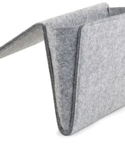 Alternative view of Kikkerland Grey Felt Bedside Pocket Caddy, Large Pocket Felt Storage, Organizer for Magazine Remotes Phone, Storage Bag Pocket for Bunk, Grey Single