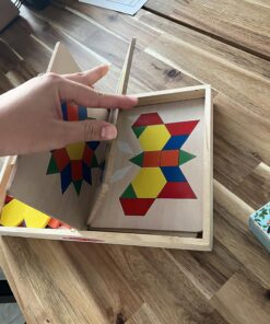 Melissa & Doug Pattern Blocks and Boards - Wooden Classic Toy With 120 Solid Wood Shapes and 5 Double-Sided Panels, Multi-colored - STEAM Animals, Tangrams Puzzle For Kids Ages 3+ Standard 43 8151fxgQKEL