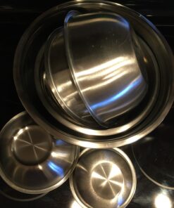 FineDine Stainless Steel Mixing Bowls (Set of 6) - Easy To Clean, Nesting Bowls for Space Saving Storage, Great for Cooking, Baking, Prepping 6 Pack 54 81542CRx0GL