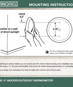 Springfield Indoor Outdoor Big Bold Thermometer, 8.5 Inch, White 31 8154NTrySBL