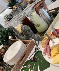 Moon Boat 120PCS Tropical Palm Leaves Plant Imitation Leaf-Hawaiian/Luau/Jungle Party Table Decorations 44 8155SET gqL