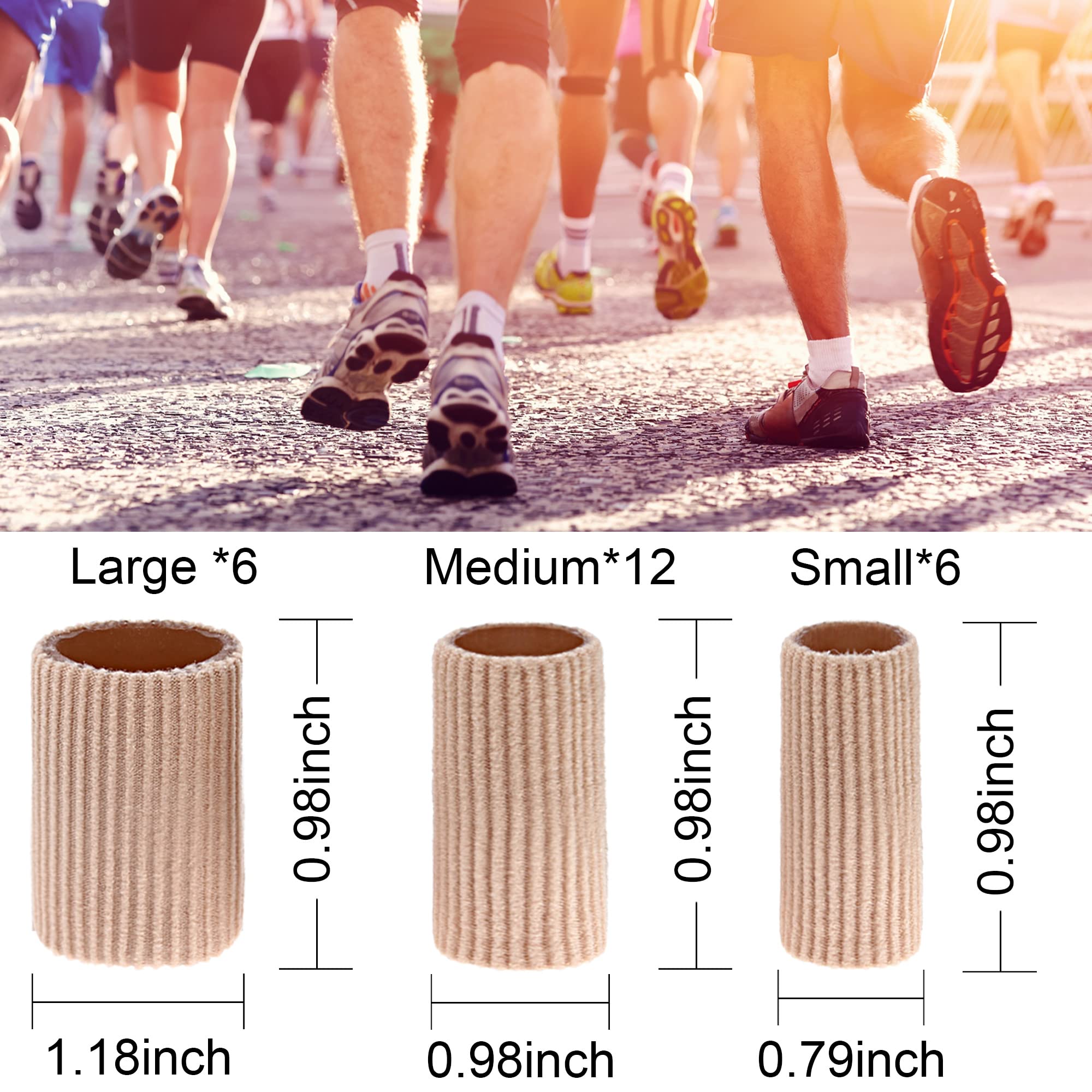 24 Pieces Toe Tubes 0.98 Inches Toe Cushion Tube Corn Pads for Toes Sleeves Soft Gel Protectors for Cushions Corns Blisters Calluses Toes and Fingers 3 Size (Brown) Brown 2 24 Pieces Toe Tubes 0.98 Inches Toe Cushion Tube Corn Pads for Toes Sleeves Soft Gel Protectors for Cushions Corns Blisters Calluses Toes and Fingers 3 Size (Brown) Brown - Image 2