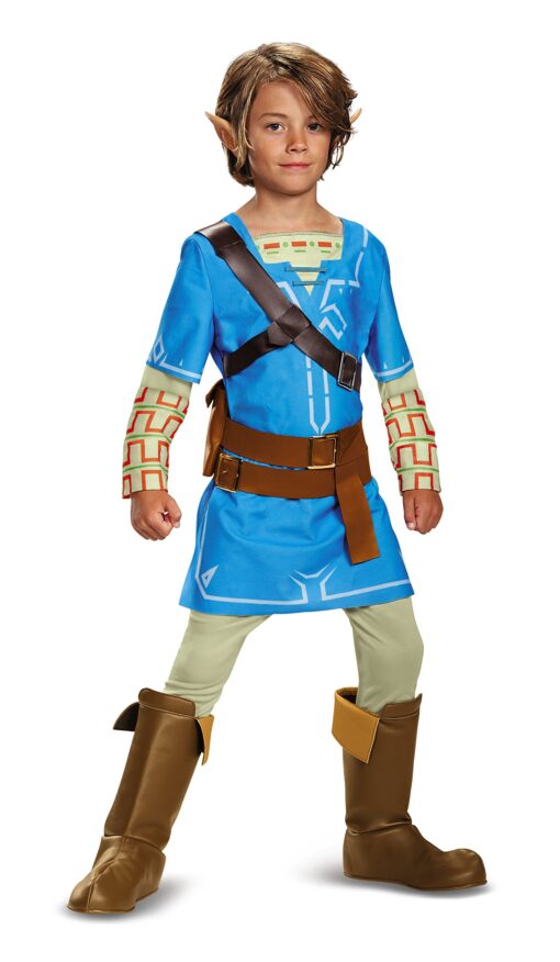 Link Breath Of The Wild Deluxe Costume, Blue, Small (4-6) Small (4-6)