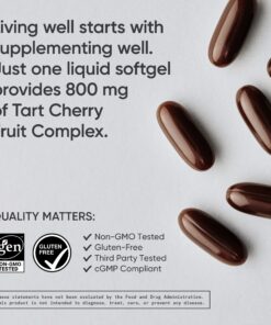 Sports Research Tart Cherry Concentrate - Made from Montmorency Tart Cherries - Non-GMO & Gluten Free (60 Liquid Softgels) 21 815CS8 lX L
